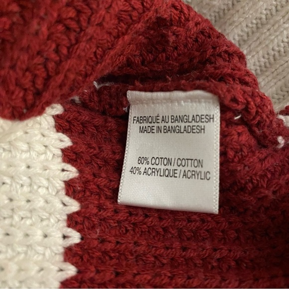 Cable Knit Turtleneck Colorblock Oversized Boxy Sweater Sz XL Sock Monkey Style - Picture 4 of 7